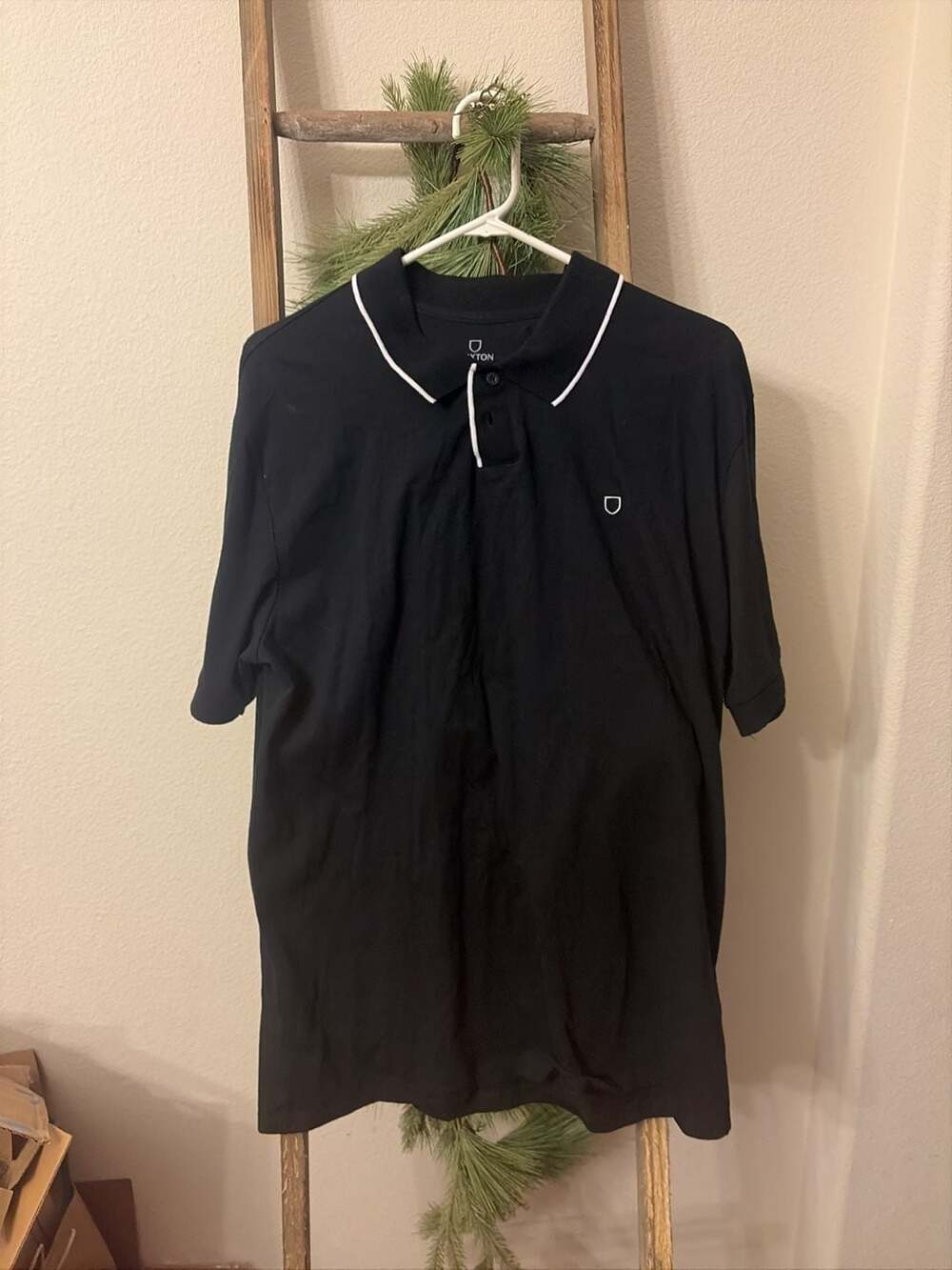 Brixton Proper Short Sleeve Tailored Fit Polo Shirt in Black XL